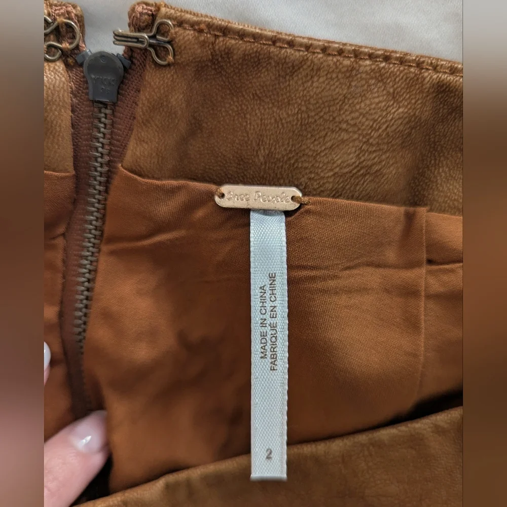 Free People Vegan Leather Mini Skirt - Picture 3 of 3
